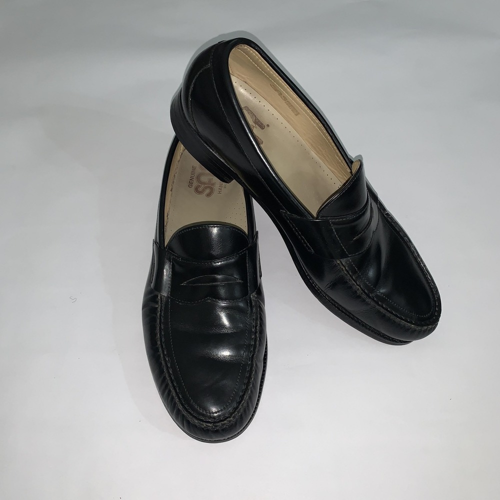 SAS Penny Loafer Mens 12.5 Wide Black Leather Slip On Comfort Handsewn Shoes USA